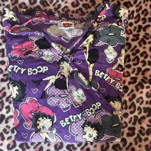 Betty Boop Vibrant Purple Scrub Top